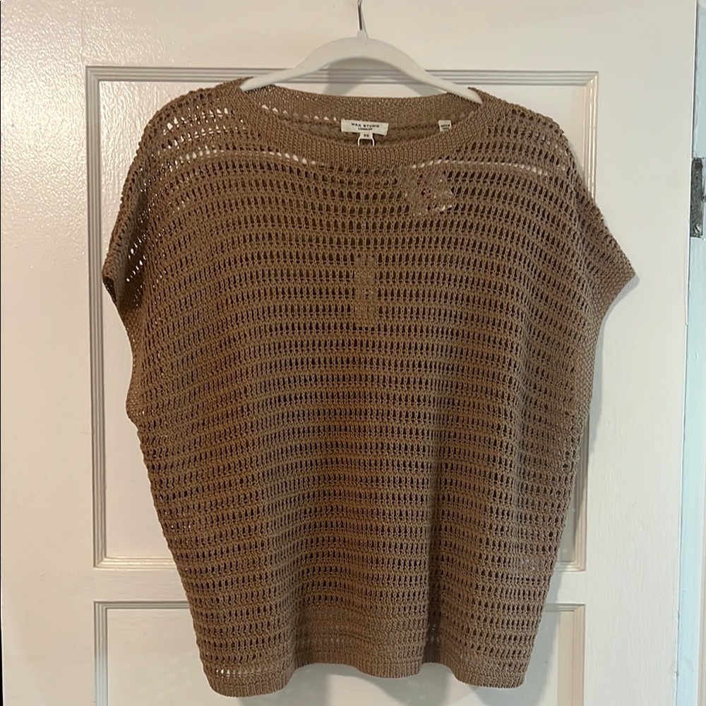 Max Brown Knit Sleeveless Top